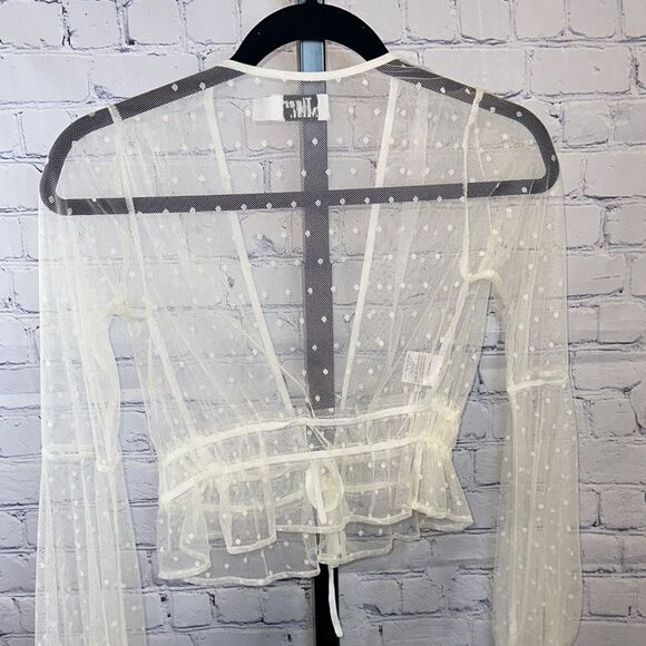 Tiger Mist Sheer White Chloe Lace Blouse Sz XS - Picture 4 of 5